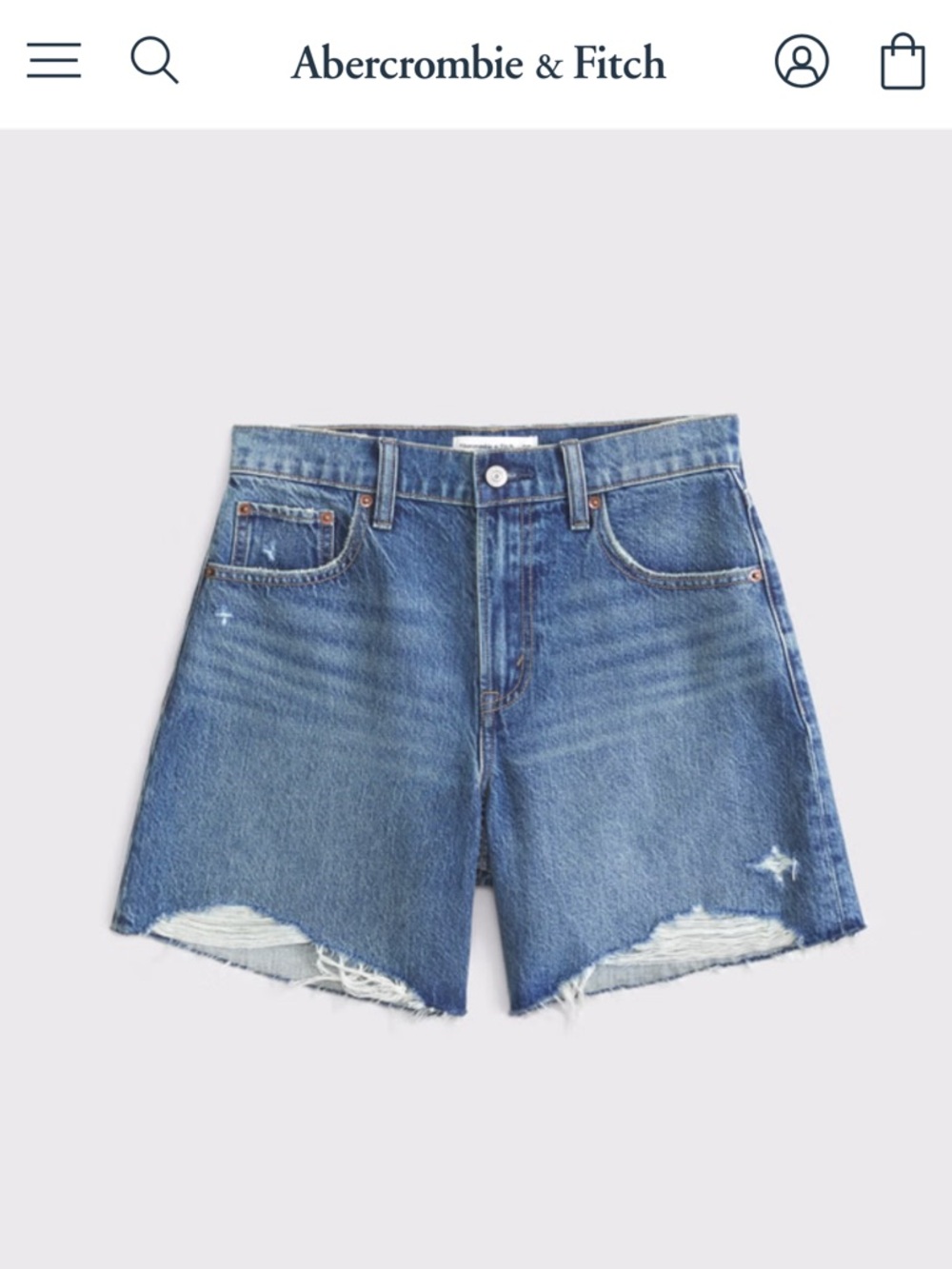 Medium Destroy Denim Shorts High-Rise